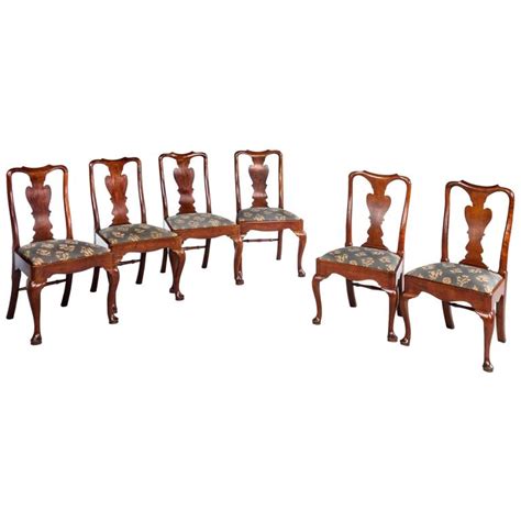 Set Of Six George I Period Solid Walnut Chairs For Sale At 1stdibs