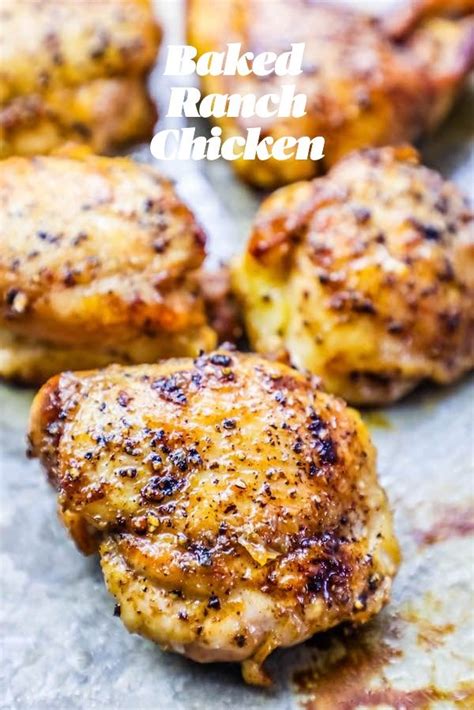 The delicious keto chicken thighs are cooked in a creamy mustard sauce and finished with fresh parsley. baked ranch chicken thighs #keto #eatclean in 2020 ...