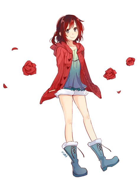 Kuma Bloodycolor Ruby Rose Rwby 1girl Alternate Costume Boots