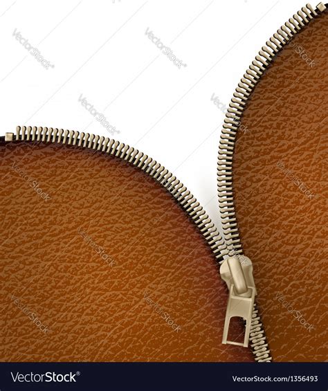 Brown Leather Texture Background With Zipper Vector Image