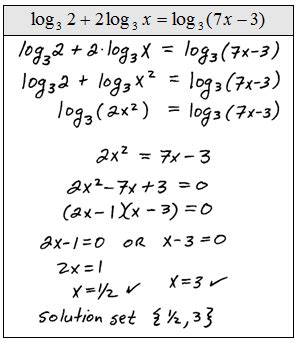 Solving Logarithmic Equations Worksheet With Answers