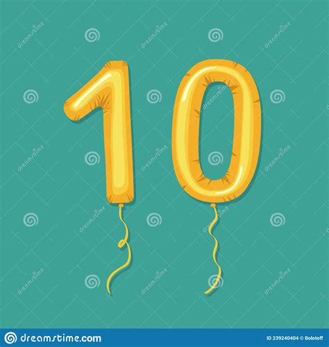 Golden Balloons With The Numbers For Celebration Stock Illustration