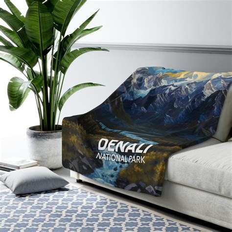 Denali National Park Sherpa Blanket The Starry Night National Parks