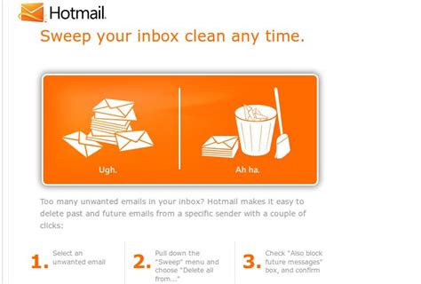 How To Sweep Your Hotmail Inbox Allan J Smithie