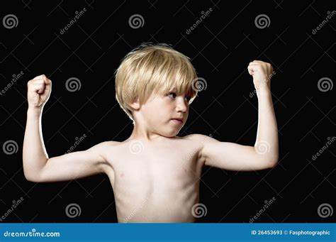 Little Boy Strong Arm Muscles