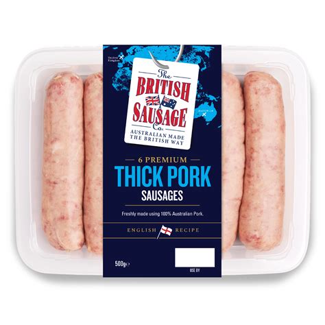6 Premium Thick Pork Sausages • The British Sausage Ham And Bacon Co
