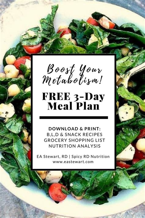How To Boost Your Metabolism A Free 3 Day Meal Plan Ea Stewart Spicy Rd Nutrition