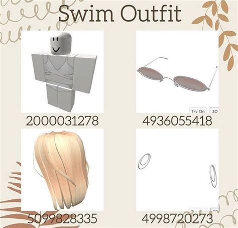 50+ aesthetic brown hair codes for bloxburg | … Codigo de ropa en Roblox - Swim Outfit