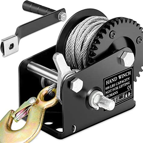 Bravex Boat Trailer Winch Lbs Kg Portable Hand Crank Winch With Ft Steel Cable Manual