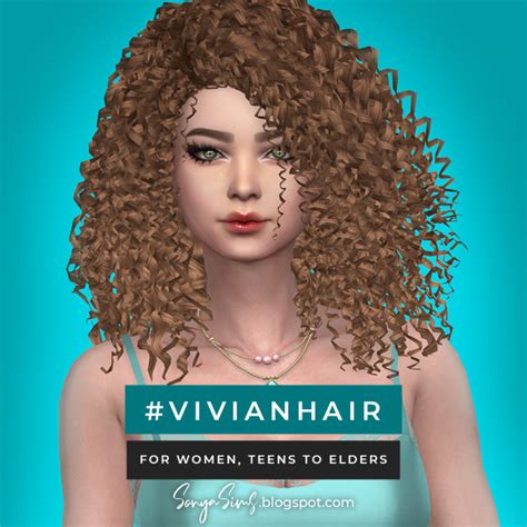 Прическа Vivian Hair By Sonyasims Женские прически для Sims 4