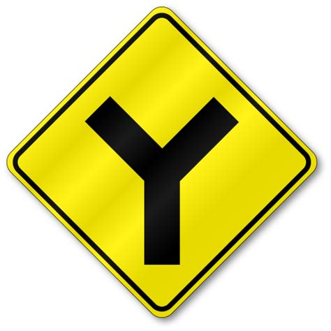 Y Intersection W2 5 Traffic Sign 080 Outdoor Reflective Aluminum