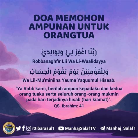 Doa Memohon Ampunan Untuk Orangtua I Ttiba Sunnah