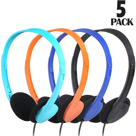 Kids Headphones For Classroom In Bulk Multi Colored 5 Pack Cn Outlet