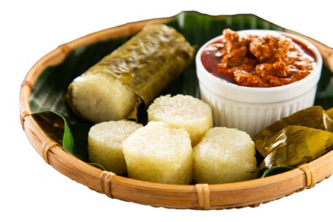 Traditional Malay Lemang With Beefchicken Rendang Bamboo Leaf