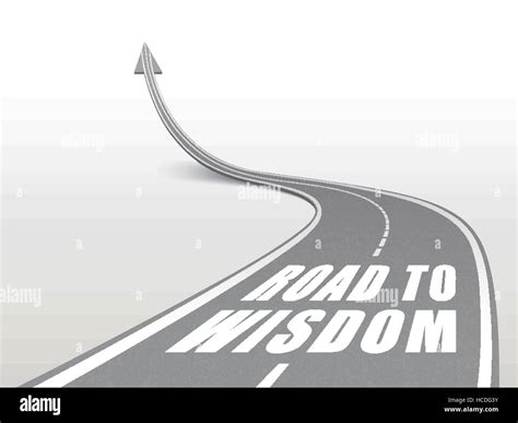 Road To Wisdom Words On Highway Road Going Up As An Arrow Stock Vector