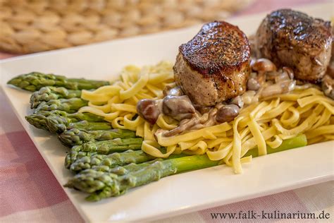 Falk Kulinariumschweinefilet Mit Grünem Spargel Und Tagliatelle Falk