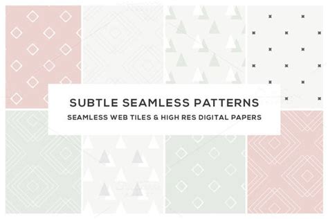 A Set Of Seamless Geometric Patterns In Pink Green And White Colors