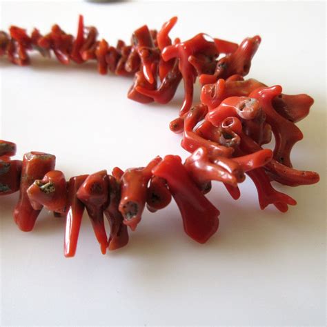 Natural Coral Beads Red Italian Coral Branch Top Drilled Etsy India
