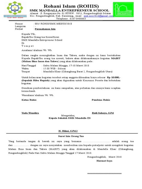 Semoga surat keterangan ini dapat dipergunakan sebagaimana mestinya. Contoh Kop Surat Izin Orang Tua - Contoh Kop Surat