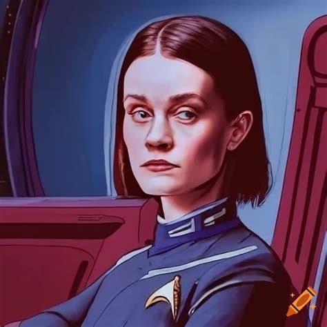 Fan Art Of Sigrid Sitting In The Captains Chair Of The Starship Enterprise On Craiyon