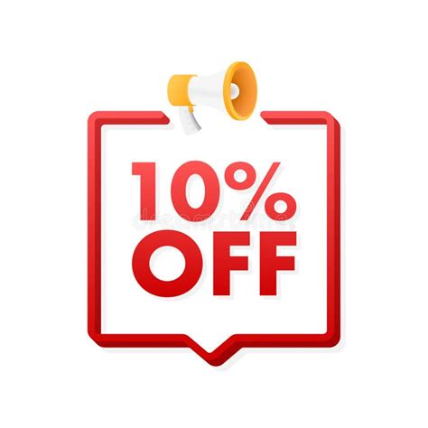 10 Percent Off Sale Discount Banner With Megaphone Discount Offer