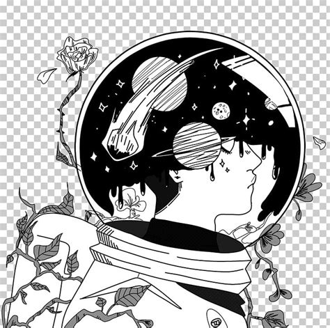 Drawing Art Aesthetics Outer Space Astronaut Png Clipart Aesthetics Art Black Black And