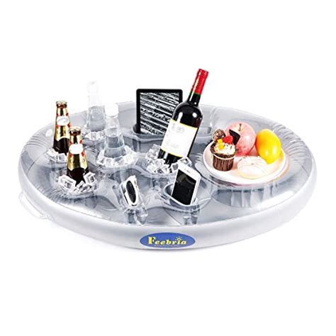 Feebria Inflatable Floating Drink Holder With 9 Holes Large Capacity