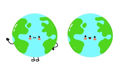 Premium Vector Cute Funny Planet Earth Character