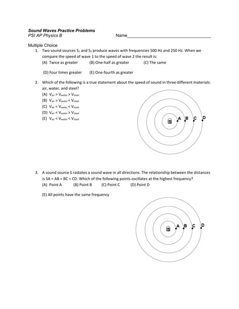 Honors physics video 6.10 electromagnetic waves. Sound Waves Practice Problems PSI AP Physics B