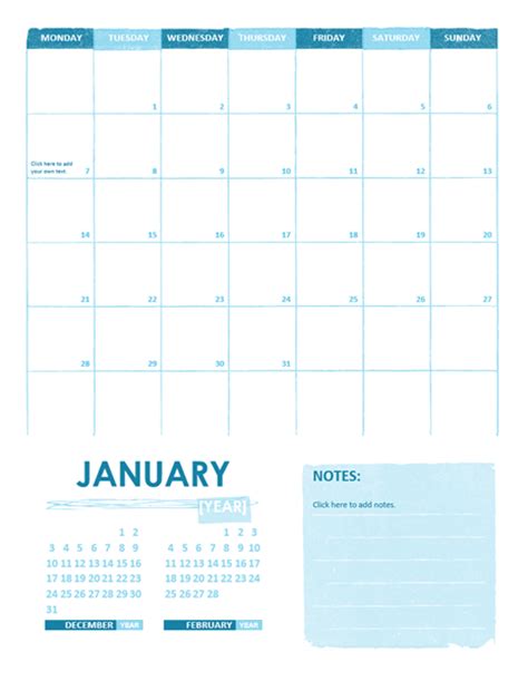 Calendar Template For Office Microsoft Word Templates