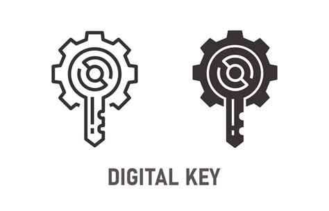 Digital Key Icon On White Background Vector Illustration 14169991