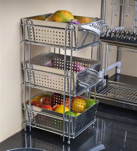 Buy Stainless Steel Vegetable And Fruit Basket Kitchen Rack 10 X 9