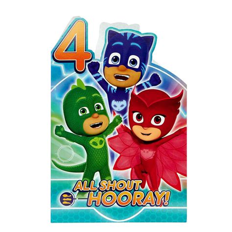 Pj Masks Verjaardagskaart 4 All Shout Hooray Pj Masks Feestartikelen