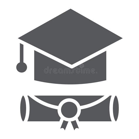 Icono Escuela Y Educación Del Glyph Del Casquillo De La Graduación