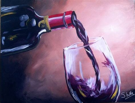 How To Paint Wine Bottle And Glass On Canvas Wine Bottle And Glass Painting Wine Painting