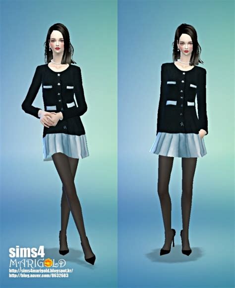 Star Button Onepiece Outfit At Marigold Sims 4 Updates