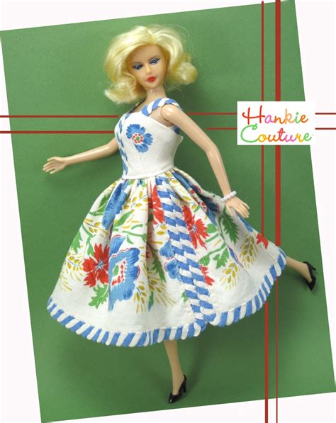 hankie couture flowers barbie dress hankerchief dress doll clothes