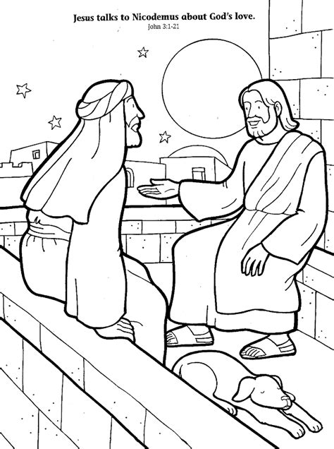 The little children and jesus. Nicodemus Coloring Page - Coloring Home