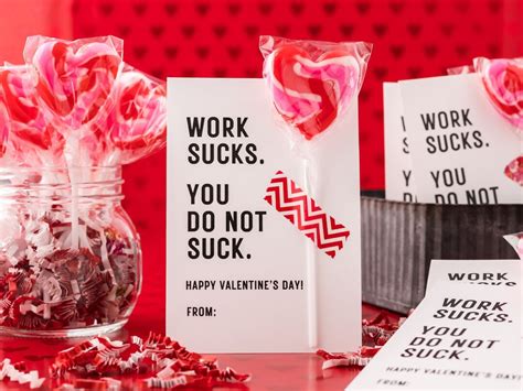 Printable Coworker Valentines Funny Valentine Cards For Coworkers Sucker Valentines Office
