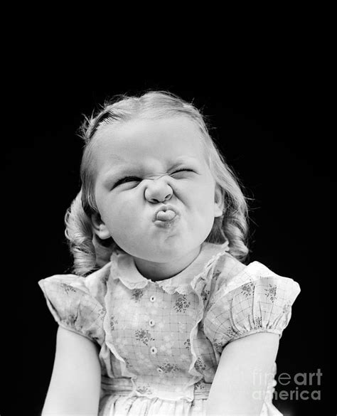 Girl Sticking Out Tongue C1940s Photograph By H Armstrong Roberts