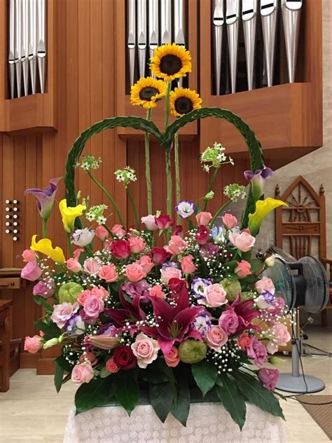 20151127 主日插花 02 Wedding Flower Arrangements For The Church 結婚式の教会の