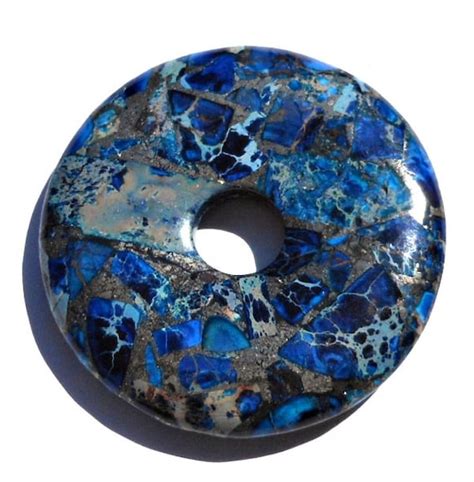 45mm Cobalt Blue Impression Jasper Stone By Rusticgirlsupplies