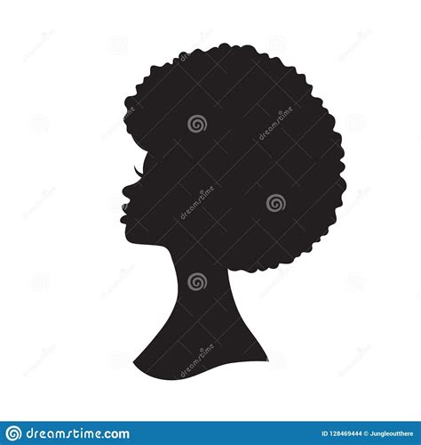 illustration about vector illustration of black woman with afro hair silhouette side view of