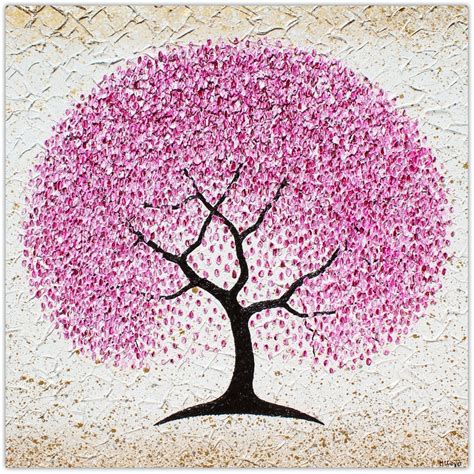 Cherry Blossom Tree Textural Painting By Miranda Lloyd