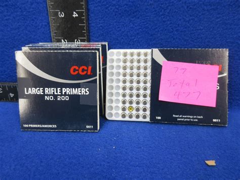 Cci No 200 Large Rifle Primers 4 Boxes Of 100 Box Of 77