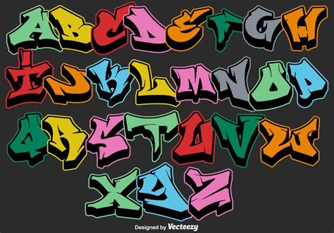 Lettres Alphabet Graffiti Vector Telecharger Vectoriel Gratuit
