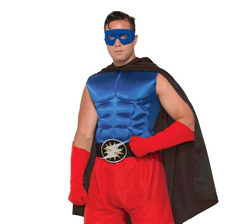 Adult Hero Muscle Chest Blue Mens Superhero Costume Accessory One Size