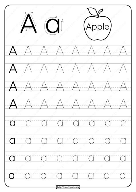 Printable Dotted Letter A Tracing Pdf Worksheet Alphabet Worksheets