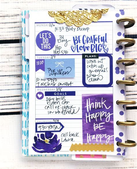 Mini Monochromatic Fully Functional Happy Planner® Layout Planner Setup