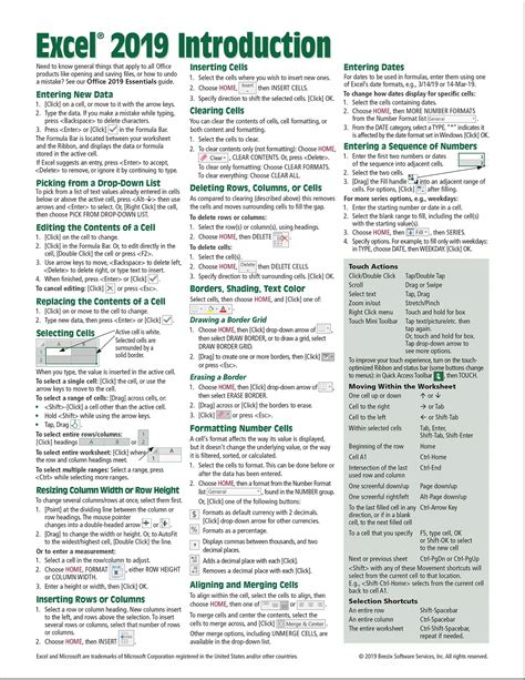 Free Printable Excel Cheat Sheet Printable Templates